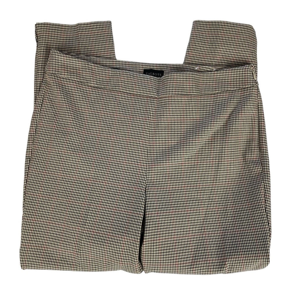 Talbots Chatham Ankle Pants Plaid‎ Womens Size 12 petite Cotton Blend Corpcore - Picture 2 of 11